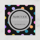 芸術的モダンカラフル白黒 スクエア名刺 (正面)