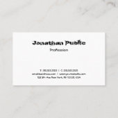 芸術的モダンフォントデザインプロフェッショナルシンプル 名刺 (裏面)