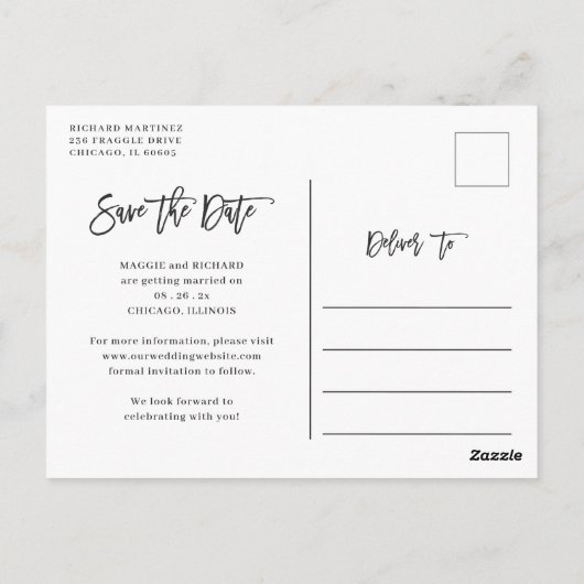 芸術的モダン抽象芸術日付ポストカードの保存 ポストカード (裏面)