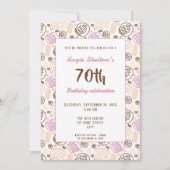 芸術的モダンOne Line Art 70th Birthday Party 招待状 (正面)
