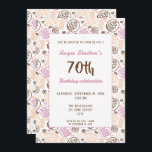 芸術的モダンOne Line Art 70th Birthday Party 招待状<br><div class="desc">芸術的モダンOne line Art 70th Birthday Party Invitation.70歳の誕生日パーティーの招待ピンクシンプル、ベージュ芸術的、ブラウン色の一行模様。</div>