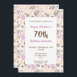 芸術的モダンOne Line Art 70th Birthday Party 招待状<br><div class="desc">芸術的モダンOne line Art 70th Birthday Party Invitation.70歳の誕生日パーティーの招待ピンクシンプル、ベージュ芸術的、ブラウン色の一行模様。</div>