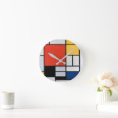 芸術的モンドリアン、ミニマル主義者 ラウンド壁時計 (ホーム)