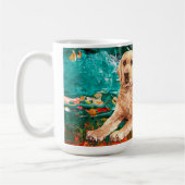 芸術的ラブラドールドッグ抽象芸術 コーヒーマグカップ (左)