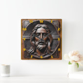 芸術的レリーフ、 浮き彫り スクエア壁時計 (ホーム)