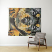 芸術的ロットワイラーパピーポートレート タペストリー (インサイチュ(横))
