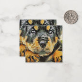 芸術的ロットワイラーパピーポートレート ノートカード (正面/裏面インサイチュ)