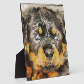 芸術的ロットワイラーパピーポートレート フォトプラーク (側面)