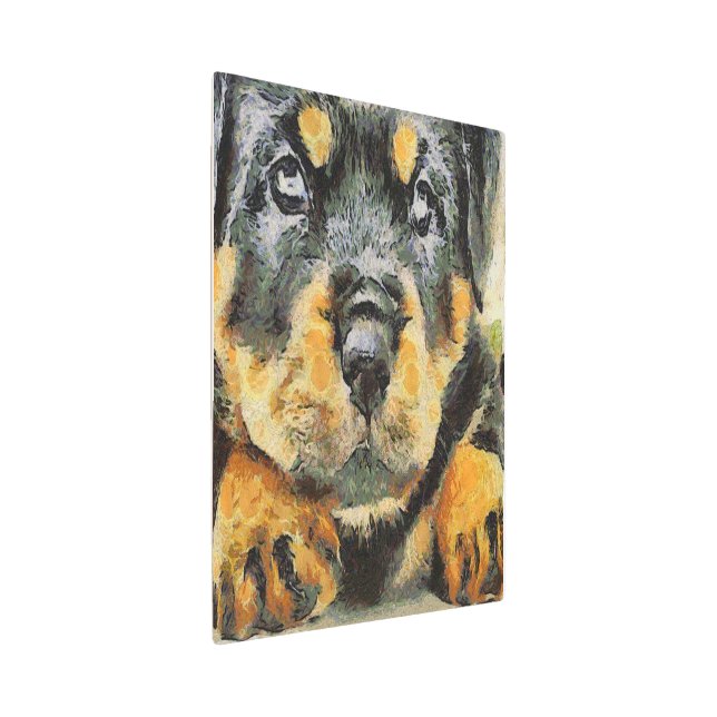 芸術的ロットワイラーパピーポートレート メタルプリント (3/4)