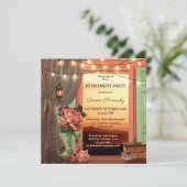 芸術的ヴィンテージデザイン退職パーティー 招待状 (スタンド正面)