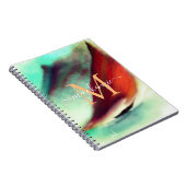 芸術的ヴィンテージボート水の色モノグラムの ノートブック (右側)