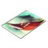 芸術的ヴィンテージボート水の色モノグラムの ノートブック (左側)