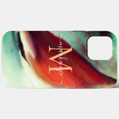 芸術的ヴィンテージボート水の色モノグラムの Case-Mate iPhoneケース (裏面 (横))