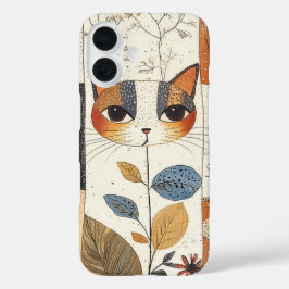 芸術的世紀半ばモダンのかわいい猫 iPhone 16ケース