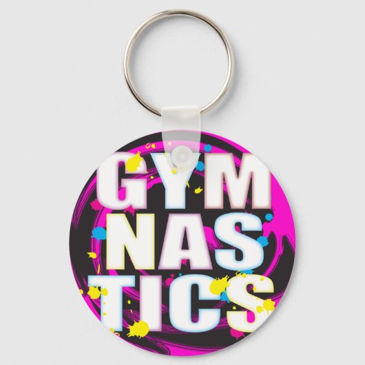 芸術的体操絵を描ピンク キーホルダー (正面)