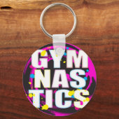 芸術的体操絵を描ピンク キーホルダー (正面)