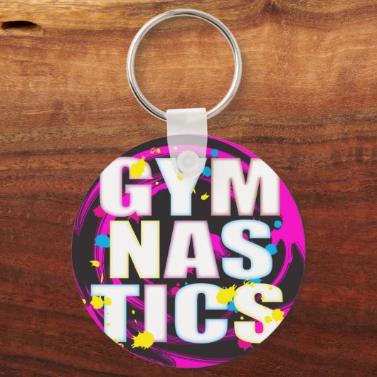 芸術的体操絵を描ピンク キーホルダー (正面)