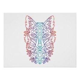 芸術的勾配オオカミ顔 ポスター