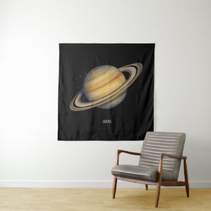 芸術的土星と鮮やかリングや輪 タペストリー