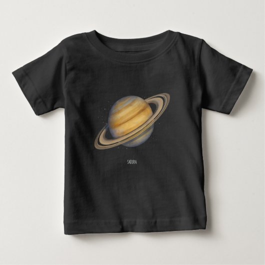 芸術的土星と鮮やかリングや輪 ベビーTシャツ (正面)