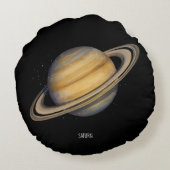 芸術的土星と鮮やかリングや輪 ラウンドクッション (裏面)