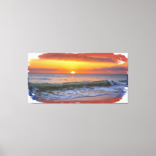 芸術的夕日の海 キャンバスプリント (正面)