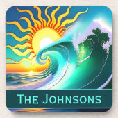 芸術的太陽と波 コースター (正面)