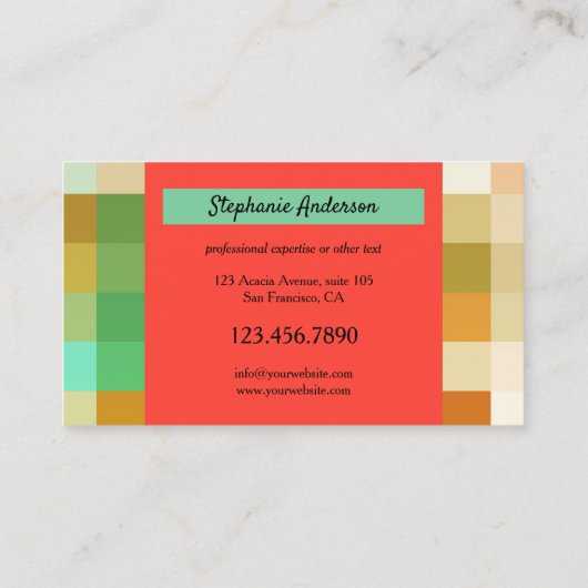 芸術的市松模様にプロフェッショナル 名刺 (裏面)