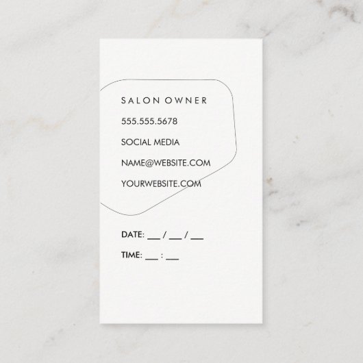 芸術的形状と水色 |ジヒザップパターン 予約カード (裏面)