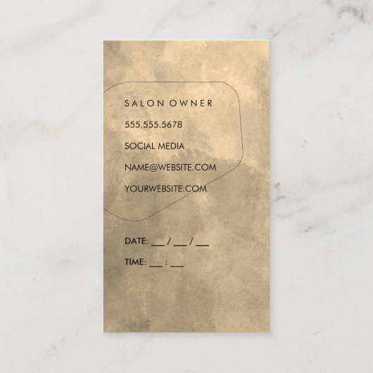 芸術的形状と水色 予約カード (裏面)