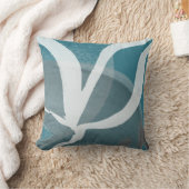 芸術的抽象デザイン |ターコイズグレーと白 クッション (ブランケット)