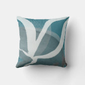 芸術的抽象デザイン |ターコイズグレーと白 クッション (裏面)