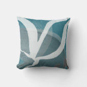 芸術的抽象デザイン |ターコイズグレーと白 クッション (正面)