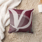 芸術的抽象デザイン |ブルゴーニュ・グレー&ホワイト クッション (ブランケット)