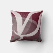 芸術的抽象デザイン |ブルゴーニュ・グレー&ホワイト クッション (裏面)