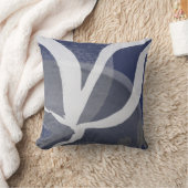 芸術的抽象デザイン |青いグレーと白 クッション (ブランケット)