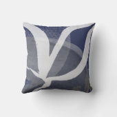 芸術的抽象デザイン |青いグレーと白 クッション (裏面)