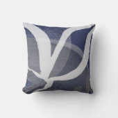 芸術的抽象デザイン |青いグレーと白 クッション (正面)