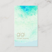 芸術的抽象芸術アクアブルー 名刺 (正面)