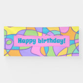 芸術的抽象芸術カラフル誕生日バナー 横断幕 (横)