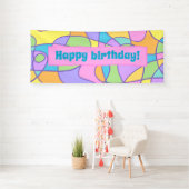 芸術的抽象芸術カラフル誕生日バナー 横断幕 (インサイチュ)