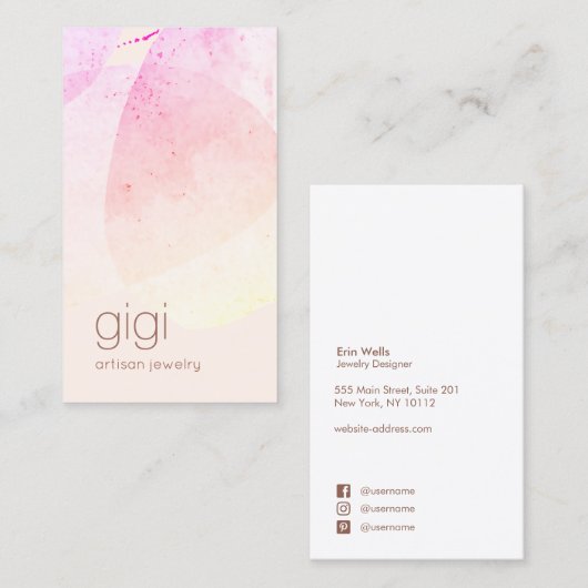 芸術的抽象芸術グラデーションの水色 名刺 (正面/裏面)