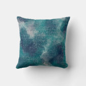 芸術的抽象芸術グランジ，海軍，ティール（緑がかった色）,ターコイズ クッション (裏面)