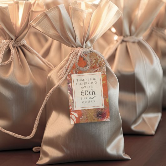 芸術的抽象芸術ボカラフルホ60誕生日 ギフトタグ