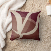 芸術的抽象芸術リーフデザイン |ブルゴーニュ&クリーム クッション (ブランケット)