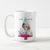 芸術的抽象芸術水の色クリスマスツリー写真 コーヒーマグカップ (左)