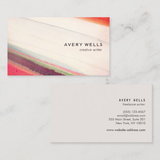 芸術的抽象芸術水彩画 名刺 (正面/裏面)