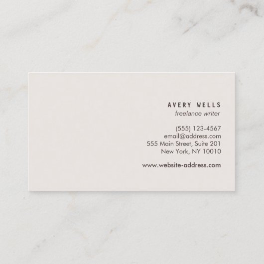 芸術的抽象芸術水彩画 名刺 (裏面)