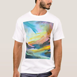 芸術的抽象芸術水絵を描色 Tシャツ