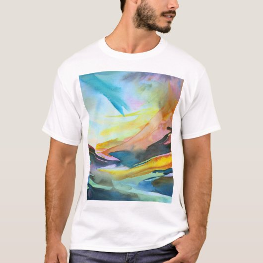 芸術的抽象芸術水絵を描色 Tシャツ (正面)